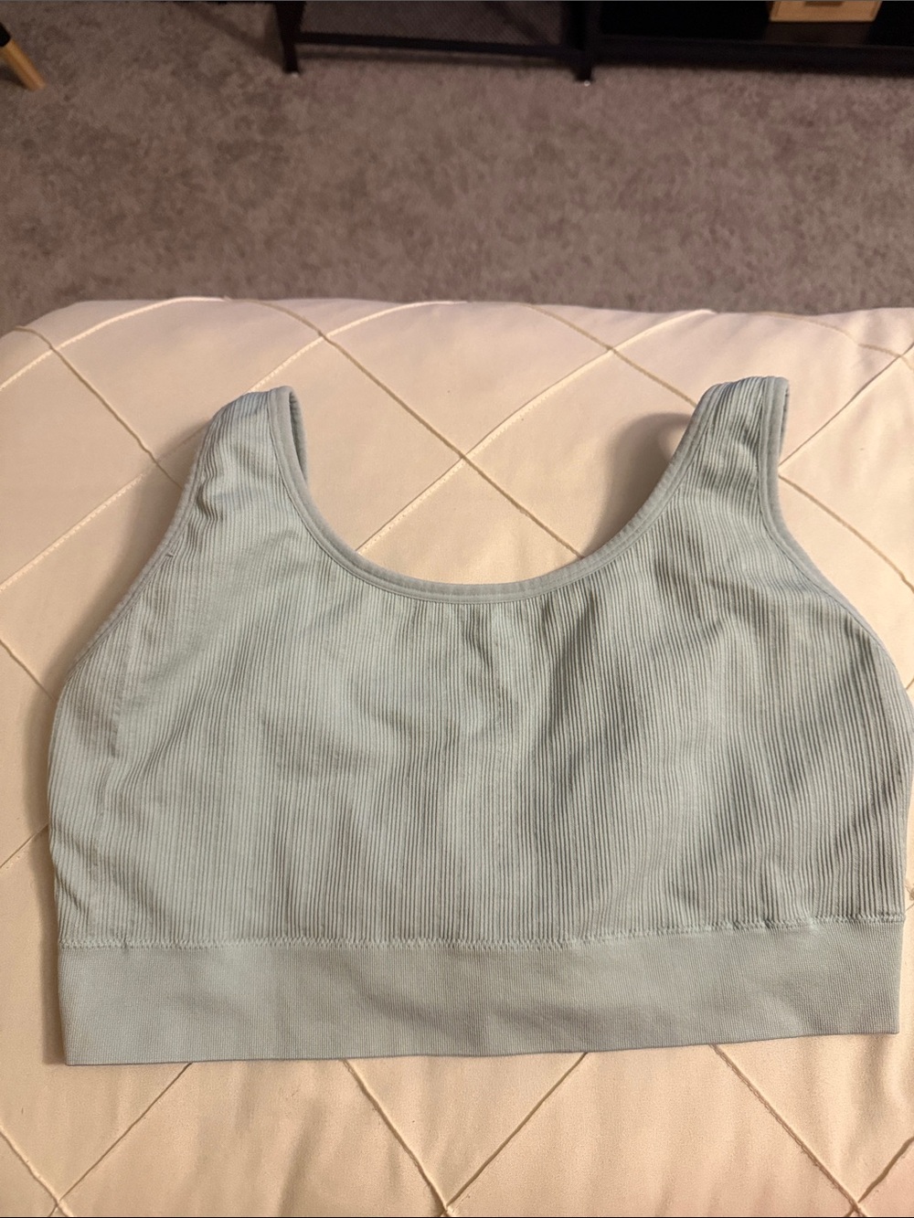 Auden Light Blue Ribbed Seamless Bralette